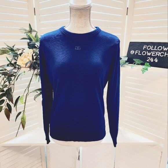 GIVENCHY SPORT BLUE PULLOVER SOFT SWEATER SIZE 38 SMALL - Picture 1 of 5